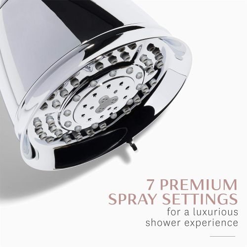  T3 Source Showerhead | Adjustable Chrome Shower Head with Chlorine Filter | Copper, Zinc, and Calcium Water Mineral Filter Reduces Free Chlorine and Hydrogen Sulfide | Tourmaline p