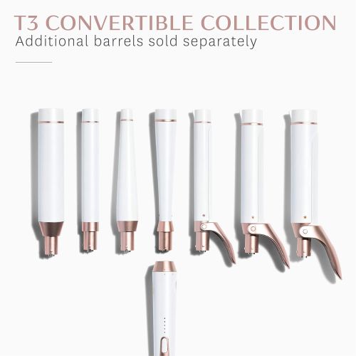  T3 - Defined Curls Styling Iron Clip Barrel for T3 Convertible Collection | 1” Curling Iron Clip Barrel for Bouncy Defined Curls | Fits T3 Convertible Base | Adjustable Heat Settin