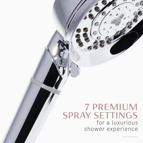  T3 Source Hand-Held Showerhead | Adjustable Hand Held Chrome Shower Head with Chlorine Filter | Mineral Filter Reduces Free Chlorine and Hydrogen Sulfide | Tourmaline pH Balancer