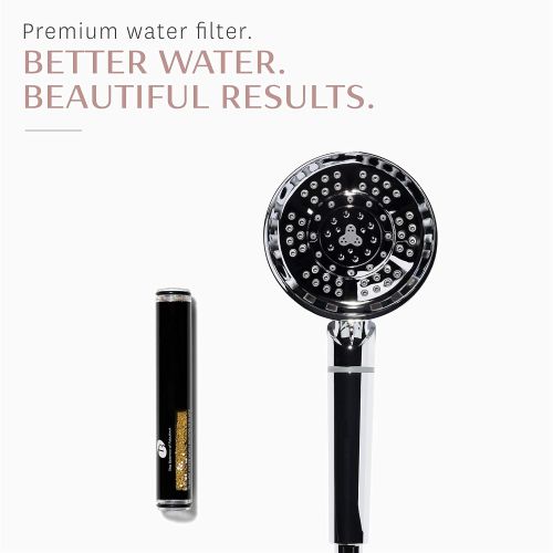  T3 Source Hand-Held Showerhead | Adjustable Hand Held Chrome Shower Head with Chlorine Filter | Mineral Filter Reduces Free Chlorine and Hydrogen Sulfide | Tourmaline pH Balancer