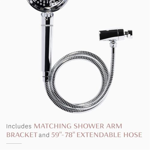  T3 Source Hand-Held Showerhead | Adjustable Hand Held Chrome Shower Head with Chlorine Filter | Mineral Filter Reduces Free Chlorine and Hydrogen Sulfide | Tourmaline pH Balancer