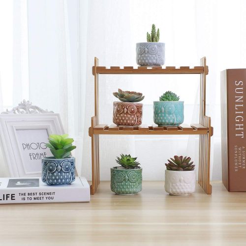  [아마존 핫딜]  [아마존핫딜]T4U Ceramic Succulent Pots Mini Size Ice Crack Planter Set of 12, Cute Owl Bonsai Pots Home Office Decoration Desktop Windowsill Gift for Baby Shower Birthday