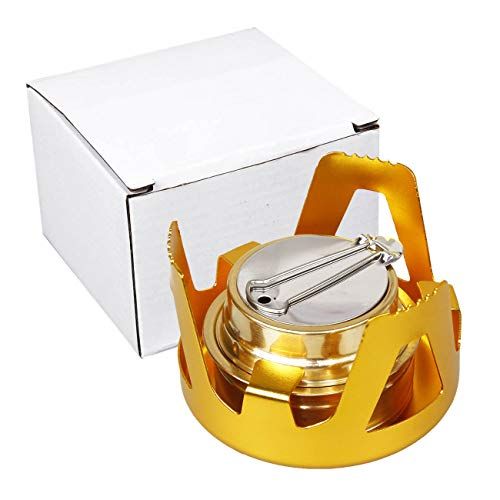  T6 Mini Alcohol Stove for Backpacking Spirit Burner Camp Stove with Aluminium Stand for Camping Hiking