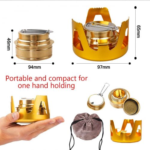  T6 Mini Alcohol Stove for Backpacking Spirit Burner Camp Stove with Aluminium Stand for Camping Hiking