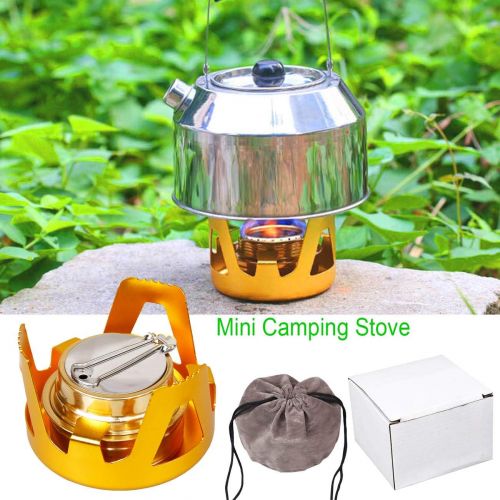  T6 Mini Alcohol Stove for Backpacking Spirit Burner Camp Stove with Aluminium Stand for Camping Hiking