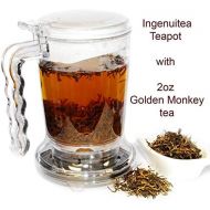 IngenuiTEA 16oz Teapot Set with 2oz T7 TEA Golden Monkey Black Tea