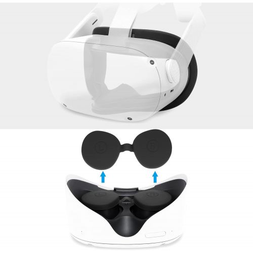  [아마존베스트]TAACOO VR Silicone Face Cover with Protective Lens Cover for Oculus Quest 2 Washable Cushion Cover Sweatproof & Lightproof (Black)