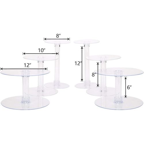  Tableclothsfactory Lovely 7 Tier HEAVY DUTY Acrylic Crystal Glass Clear Cake Dessert Decorating Stand For Birthday Xmas Party Wedding