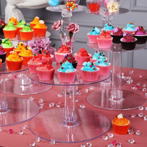  Tableclothsfactory Lovely 7 Tier HEAVY DUTY Acrylic Crystal Glass Clear Cake Dessert Decorating Stand For Birthday Xmas Party Wedding