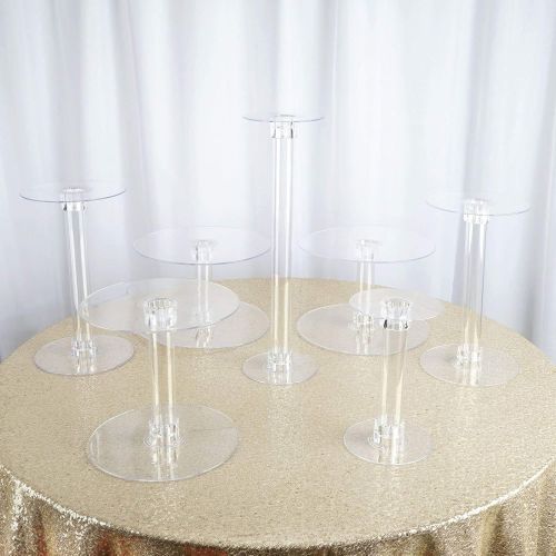  Tableclothsfactory Lovely 7 Tier HEAVY DUTY Acrylic Crystal Glass Clear Cake Dessert Decorating Stand For Birthday Xmas Party Wedding