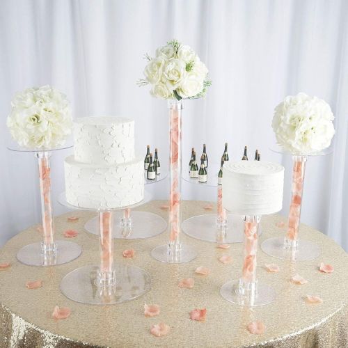  Tableclothsfactory Lovely 7 Tier HEAVY DUTY Acrylic Crystal Glass Clear Cake Dessert Decorating Stand For Birthday Xmas Party Wedding