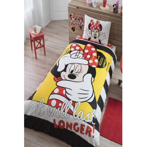  TAC Single Twin Kids Original Disney Minnie Selfie 100% Cotton Duvet Cover Bed Set Bedding Set 4Pcs