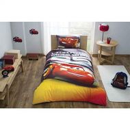 TAC Cars Lightning McQueen Twin/Single Size Duvet Cover Set 3 pcs 100% Cotton Beding Linens for Kids (Cars Red)