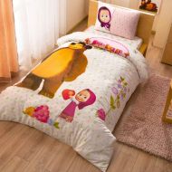 TAC Single Twin Kids Original MASHA and The Bear SUPERBERRY Cotton Duvet Cover Set Quilt Cover Bedding Sheet Pillowcase