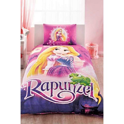  TAC Twin Size/Single Duvet Cover Set 3 pcs 100% Cotton Beding Linens for Kids Children (Rapunzel)