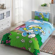 TAC Smurfette Bedding Duvet Cover Set New Licensed 100% Cotton / Disney Smurfs Twin Size Duvet Cover Set / Smurfs Bedding Set 3 PCS