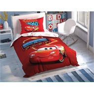 TAC Licensed 100% Cotton 3 Pcs Twin/Single Size Duvet Cover Set Disney Cars Shiny Road (No Comforter)