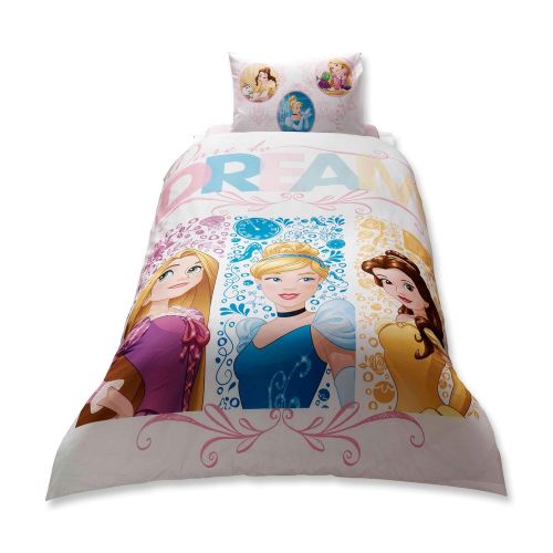  TAC Single Twin Kids Girls Original Disney Princess Dream 100% Cotton Duvet Quilt Comforter Cover Bedding Set 3 Pcs