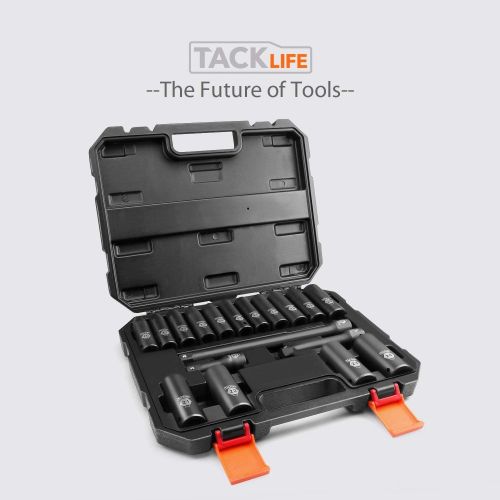  [아마존 핫딜]  [아마존핫딜]TACKLIFE 1/2-Inch Drive Master Deep Impact Socket Set, Metric, CR-V, 6 Point, 18-Piece Set - HIS1A