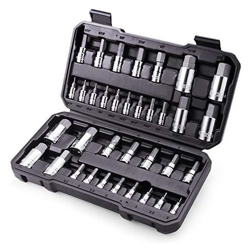  [아마존 핫딜]  [아마존핫딜]TACKLIFE Master Hex Bit Socket Set, S2 Steel | Metric and SAE | 35-Piece Set - HBS1B