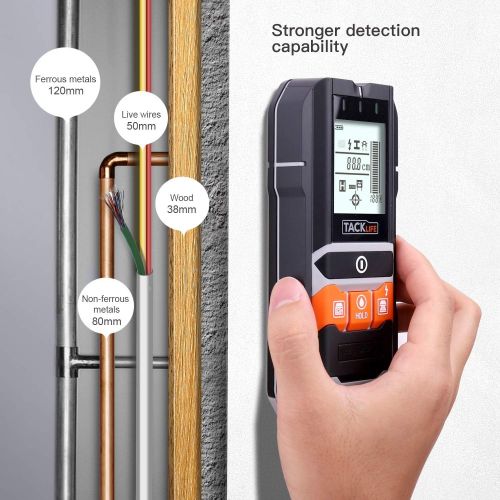  [아마존핫딜][아마존 핫딜] TACKLIFE Stud Finder Wall Scanner-5 in 1 Wood Stud/Metal/Live AC Wire/Moisture detection with LED/Sound Warning Indicator Edge Finding Electronic Wall Sensor, Multi-Functional Wall Detector