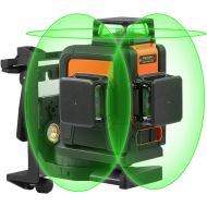 [아마존 핫딜] TACKLIFE 3D Green Beam Laser Level Self-leveling 3x360° Planes - 2x360° Vertical Lines & 1x360° Horizontal Line - Magnetic Pivoting Base, Auxiliary Supporting Bracket & Carrying Bag Include