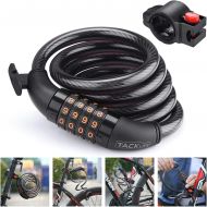 [아마존베스트]TACKLIFE Bike Lock, 4-Feet Heavy Duty Bike Lock Cable Self Coiling Resettable Combination Cable Bike Locks with Complimentary Mounting Bracket, 4 Feet x 1/2 Inch