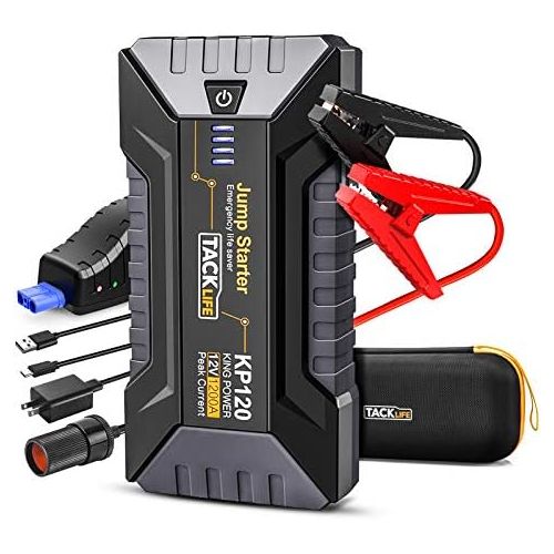  TACKLIFE 1200A Car Jump Starter for up to 8L Gas and 6L Diesel Engines, 12V Car Battery Booster, Portable Power Pack with Quick Charge 3.0 and Type-C port