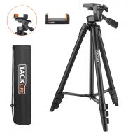 TACKLIFE Lightweight Tripod 55-Inch, Aluminum Travel/Camera/Phone Tripod with Carry Bag, Maximum Load Capacity 6.6 LB, 1/4 Mounting Screw for Phone, Camera, Traveling, Laser Measure, Laser