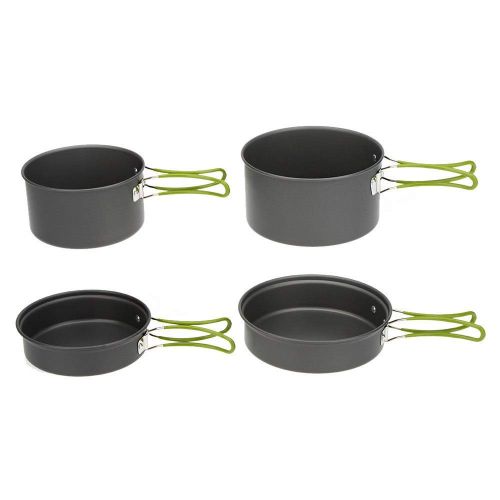  TAESOUW-Camping Lightweight Outdoor Camping Cookware Dinnerware Mess Kit Cooking Equipment Collapsible Pot Pan Stove Spork Spatula Bowls Portable Cookset with Mesh Bag Outdoor Camping