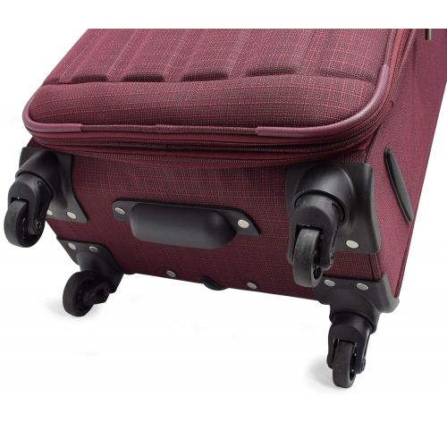  TAHARI NEW YORK Bryant Park Collection 3 Piece Lightweight Expandable Molded Face Soft Sided Fashion Luggage Set Great for Travel and Trips (Wine)