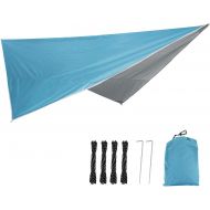 TAHUAON Camping Tent Tarps Outdoors Waterproof for Backpacking Hiking Sun Shade Rain Cover Canopy Hammock Rain Fly (Sky Blue)