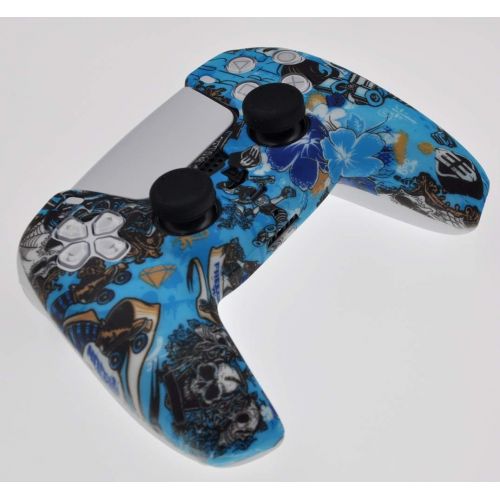  [아마존베스트]TAIFOND PS5 Controller Skins,Water Transfer Printing Bump Anti-Slip Silicone Case Cover for Playstation 5 Controller, PS5 DualSense Wireless Controller Accessories with 8 Thumb Grip Caps