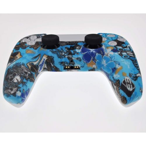  [아마존베스트]TAIFOND PS5 Controller Skins,Water Transfer Printing Bump Anti-Slip Silicone Case Cover for Playstation 5 Controller, PS5 DualSense Wireless Controller Accessories with 8 Thumb Grip Caps