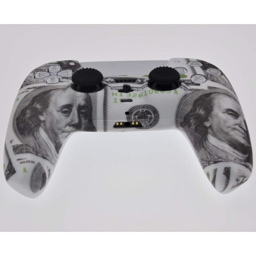  [아마존베스트]TAIFOND PS5 Controller Skins,Water Transfer Printing Dollar Anti-Slip Silicone Case Cover for Playstation 5 Controller, PS5 DualSense Wireless Controller Accessories with 8 Thumb Grip Caps