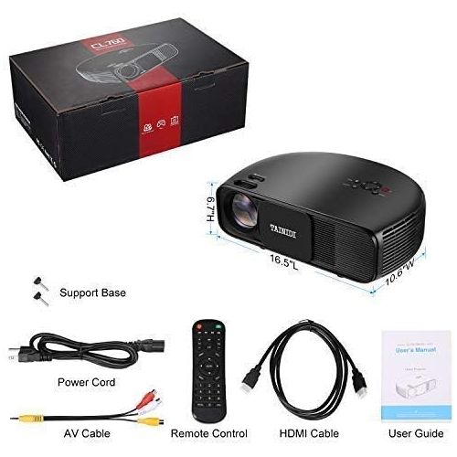  [아마존 핫딜]  [아마존핫딜]Projector, TAINIDI Video Projector 3600Lux, Full HD Projector with Big Screen, Home Theater Projector Support 1080P 2HDMI 2USB VGA AV Headphone Jack, Compatible Laptop DVD PS4 Amaz