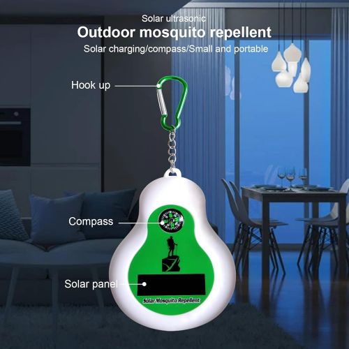  TAISHAN Solar Ultrasonic Outdoor Mosquito Repellent Bug Zapper Outdoor with Compass, Zapper Mosquito Can be Hung Zapper Electronic Insect Killer Design for Camping, Mountaineering, Picnic,