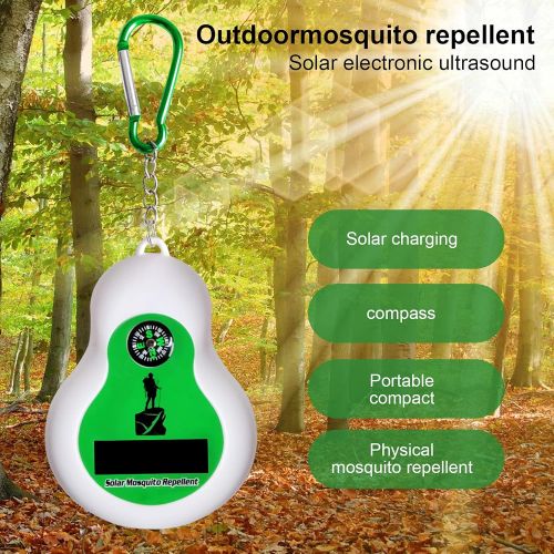  TAISHAN Solar Ultrasonic Outdoor Mosquito Repellent Bug Zapper Outdoor with Compass, Zapper Mosquito Can be Hung Zapper Electronic Insect Killer Design for Camping, Mountaineering, Picnic,