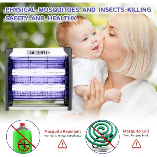  TAISHAN UV Bug Zapper, Electric Mosquito Zapper, Fly Trap for Mosquito, Fly ,Moth,Wasp,Beetle & Other Pests, Indoor Insect Killer with 4W Mosquito Light Bulb for Indoor