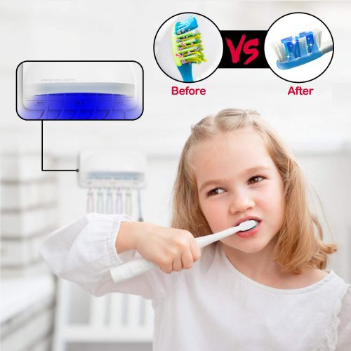  TAISHAN UV Toothbrush Sanitizer Holder，Sterilizer for All Toothbrushes,Toothbrush Holder for Bathroom Wall Mounted Wireless Charging，The Best Choice for Gifts for Family and Friend
