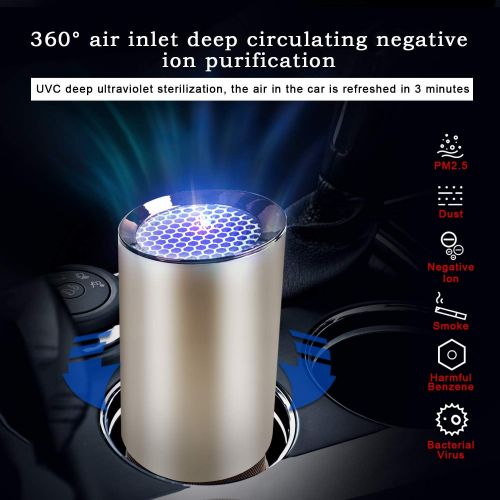  TAISHAN UVC Air Purifier Sterilizer， Kills 99% of Germs Viruses & Bacteria Quickly，360°4-Stage Filtration Air Cleaner，Eliminate Allergens,Odor, Smoke,USB Port Power with A Car Char