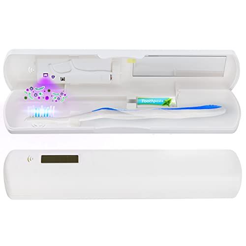  TAISHAN UV Sanitizer Toothbrush Case，Rechargeable Portable Travel Toothbrush Holder,Fits All Toothbrushes for Manual Toothbrushes,Safety Feature for Home and Travel