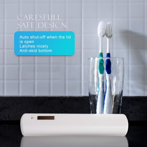 TAISHAN UV Sanitizer Toothbrush Case，Rechargeable Portable Travel Toothbrush Holder,Fits All Toothbrushes for Manual Toothbrushes,Safety Feature for Home and Travel