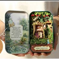 TAJK Doll Houses - Wooden Box Theatre Forest Doll House Dollhouse Miniature Box DIY Handmade Box Mini Doll House Kits Gift Toys 1 PCs