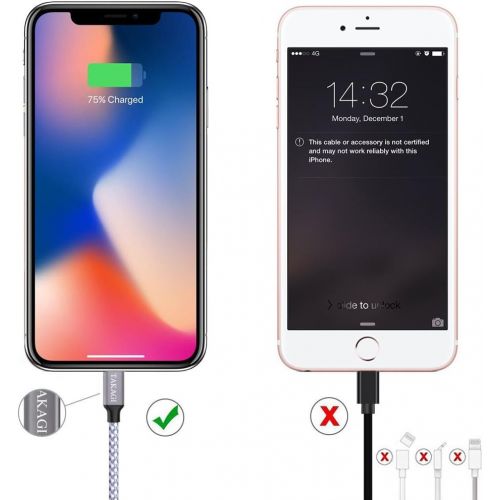  [아마존베스트]TAKAGI iPhone Charger 3PACK 6Feet Extra Long Nylon Braided USB Charging Cable High Speed Connector Data Sync Transfer Cord Compatible with iPhone Xs Max/X/8/7/Plus/6S/6/SE/5S iPad