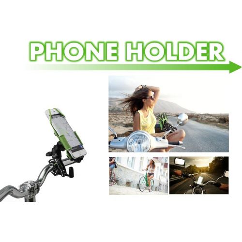  TAKEWAY Clampod, R2 Ingenious Ranger Clamp and T-PH03 Smartphone Holder with V Belt for 4-6 inch Smartphones, Camera Clamp Mount, Compatible with DSLR Camera, and More Action Camer