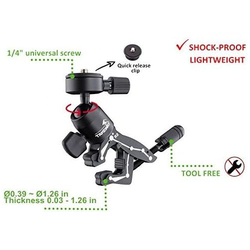  TAKEWAY Adjustable Camera Clamp Mount Bar Clamp Tabletop C Clampod for GoPro/Brinno/DSLR / MILC / SLR Camera, and More Action Camera