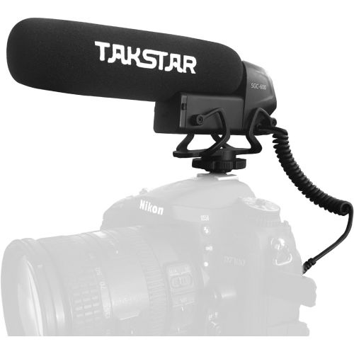  Takstar SGC-600 Camera Microphone, Universal Shotgun Microphone for iPhone, Android Phone, Canon/Nikon/Sony Camera&Camcorder, Video Mic with Shock Mount, Windscreen and 3.5mm Jack