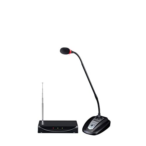  Takstar MS-208W VHF Wireless/Wired Professional Conference Microphone System, Gooseneck Table Desktop Cardioid Condenser Microphone for Meeting, Church, Live Presentation, Speech