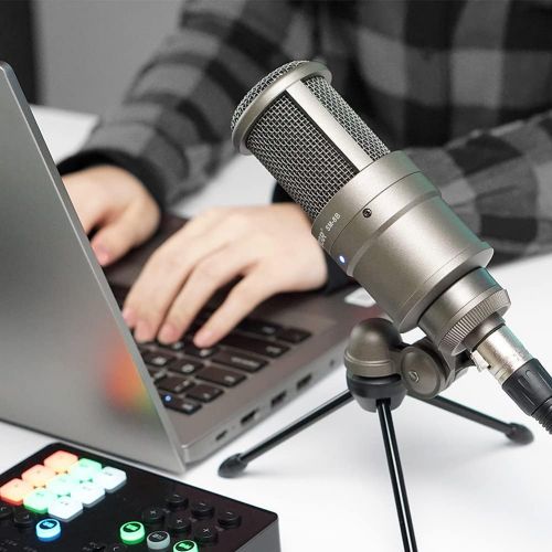  TAKSTAR Studio Microphone/Recording Microphone, Condenser Microphone with Windproof Sponge for Vocals Recording, Dubbing, Live-Streaming, Broadcasts, and YouTube Videos SM-8B